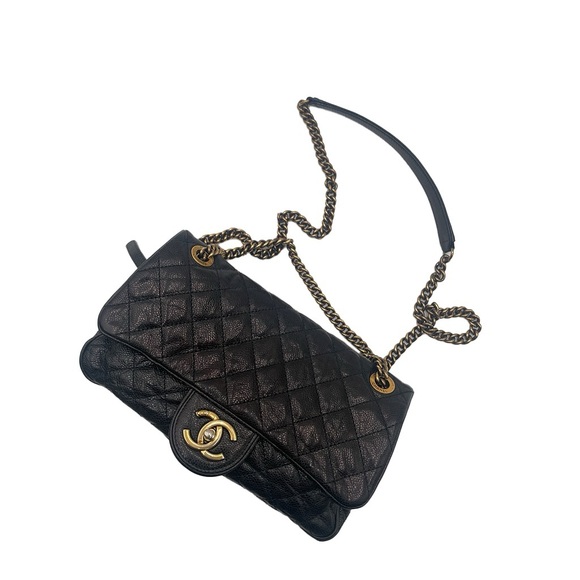 ✨$3,199✨ Chanel Crumpled Grained Calfskin Quilted Medium Shiva Flap - Picture 4 of 6